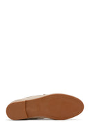 Women's Beige Suede Leather Masculine Loafer | Derimod