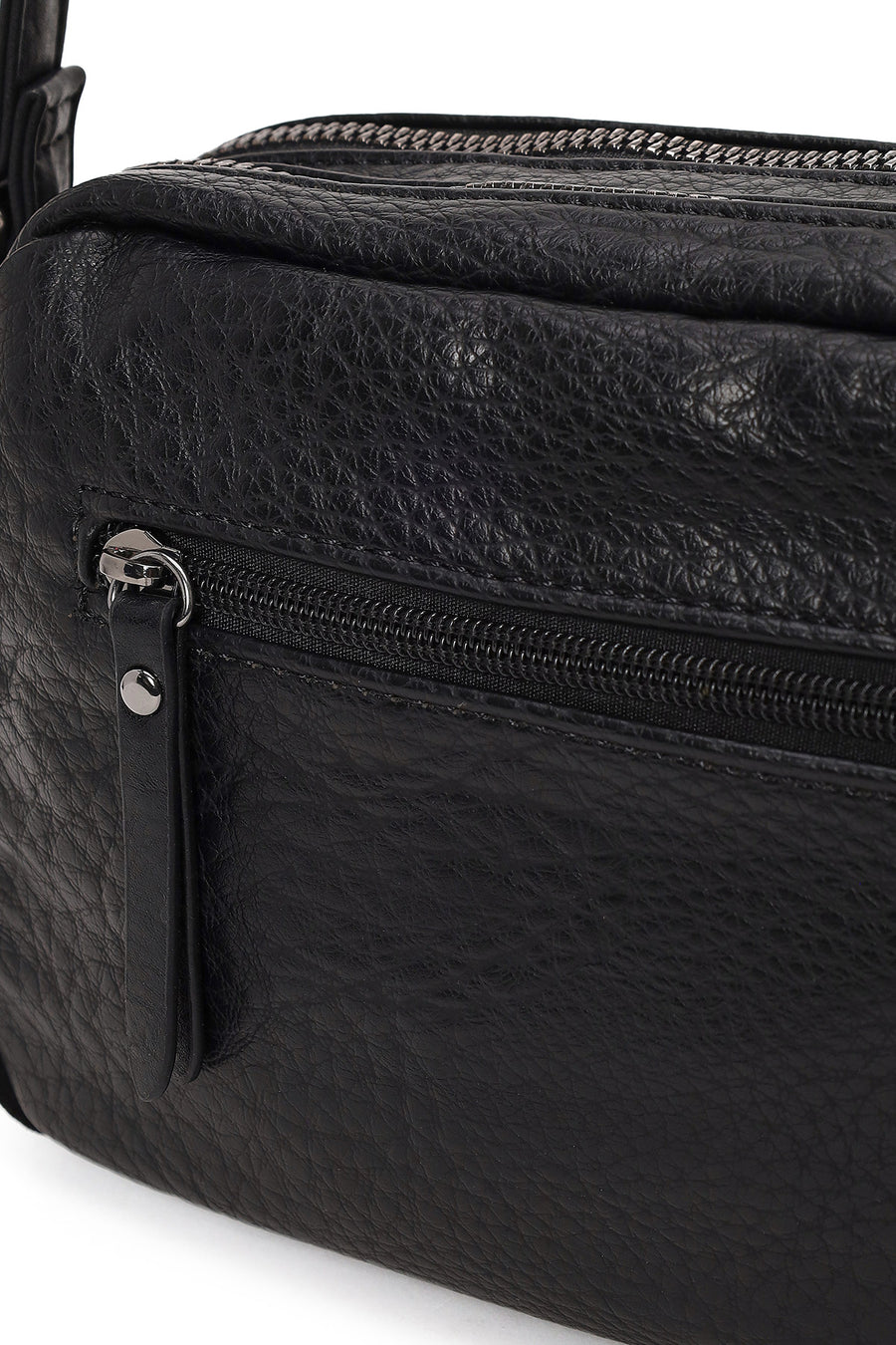 Woman Black Long-Strap Crossbody Bag