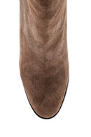 Women's Heeled Suede Leather Boots | Derimod