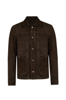 Shoe Male Brown Suede Shirt Jacket | Derimod