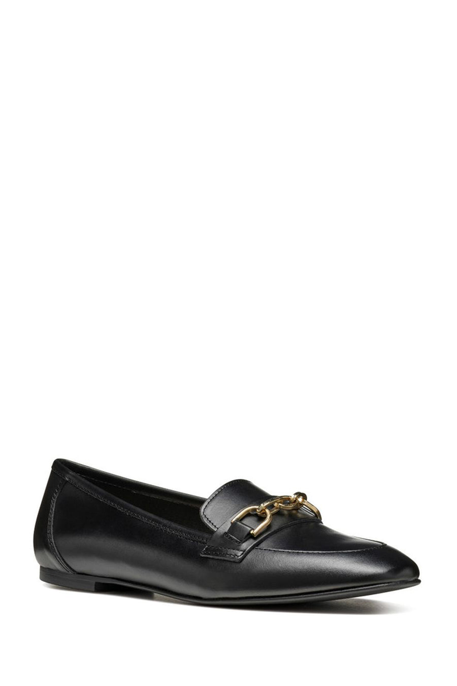 Geox Women's Black Llizia Leather Masculine Loafer