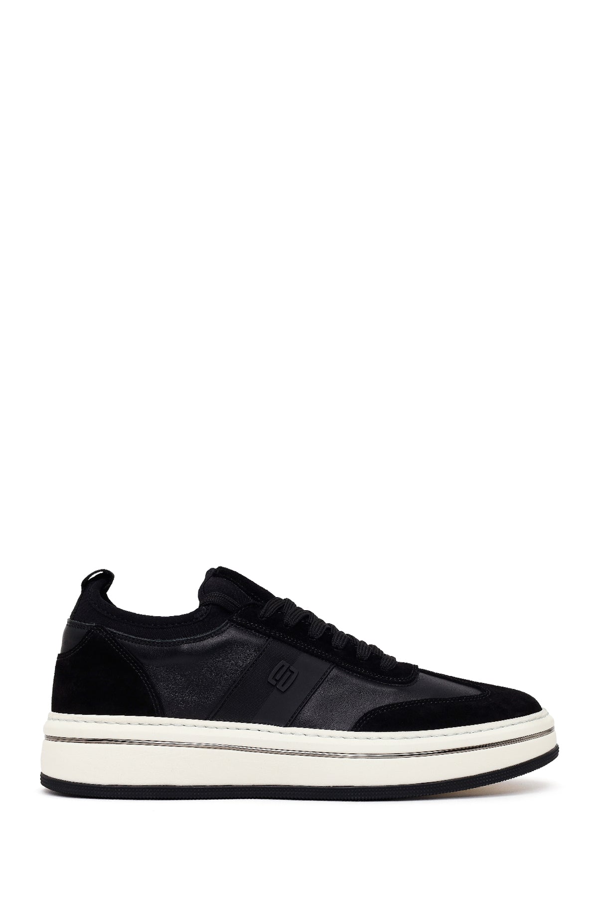 Erkek Siyah Bağcıklı Kalın Tabanlı Deri Sneaker 26SFD611414 | Derimod