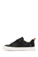 Male Black Lace-Up Leather Sneaker | Derimod