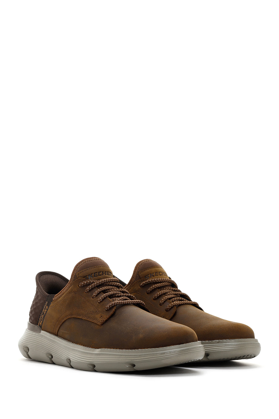 Skechers Men's Brown Garza Gervin Leather Sneaker
