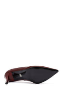 Women's Black Thin Heeled Leather Stiletto | Derimod