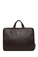 Male Brown Long Strap Leather Briefcase | Derimod