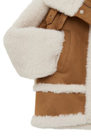 Kaprun Women's Beige Short Teddy Coat | Derimod