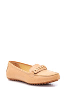 Women's Camel Leather Loafer | Derimod