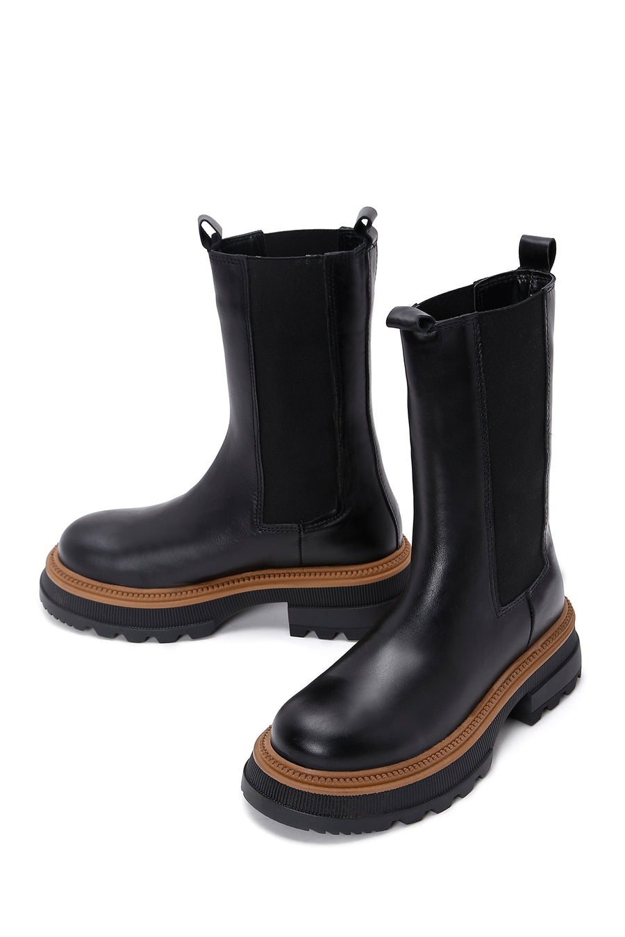 Women's Black Thick Soled Chelsea Boots