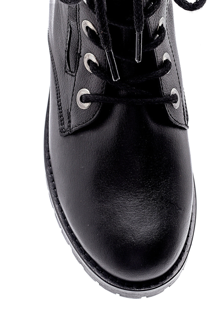 Women's Leather Zipper Detailed Boots