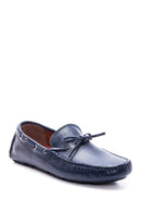 Men's Navy Blue Leather Casual Loafer | Derimod