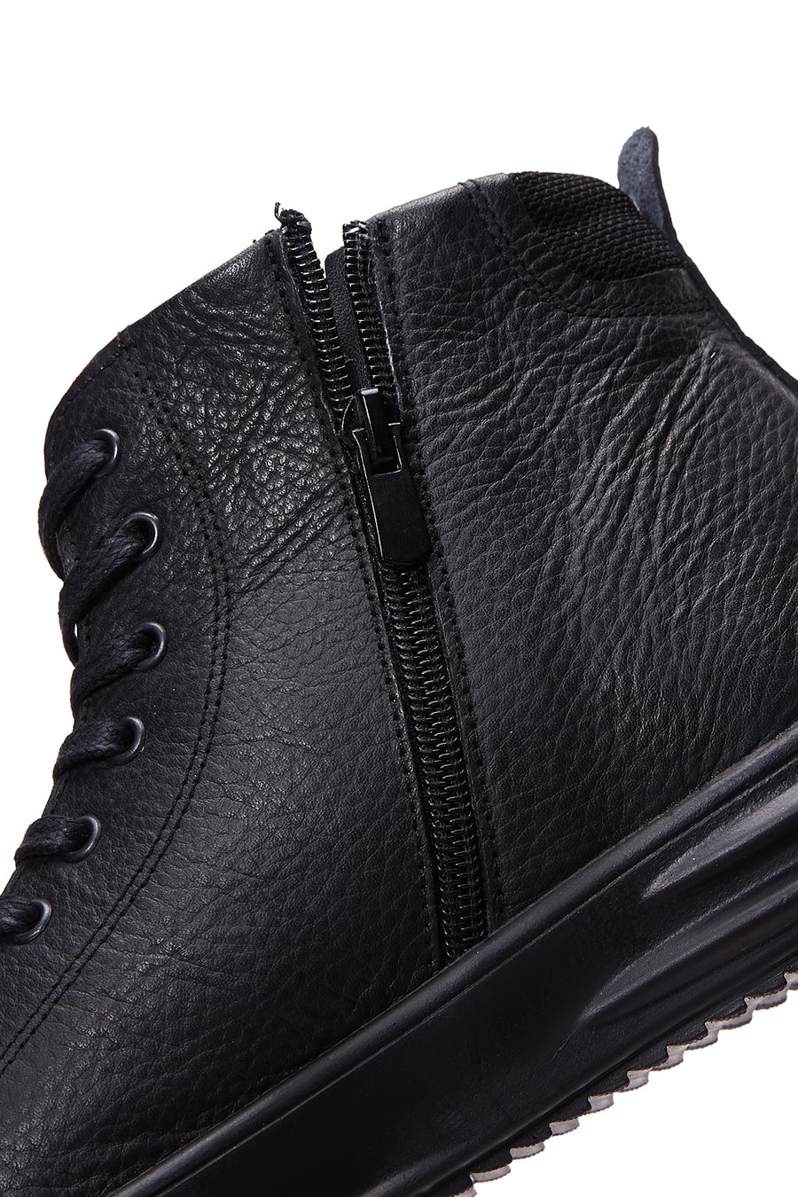 Men's Black Leather High Top Sneaker