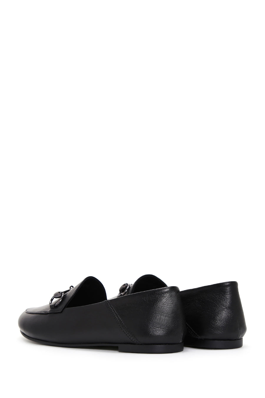 Kadın Siyah Deri Maskülen Loafer