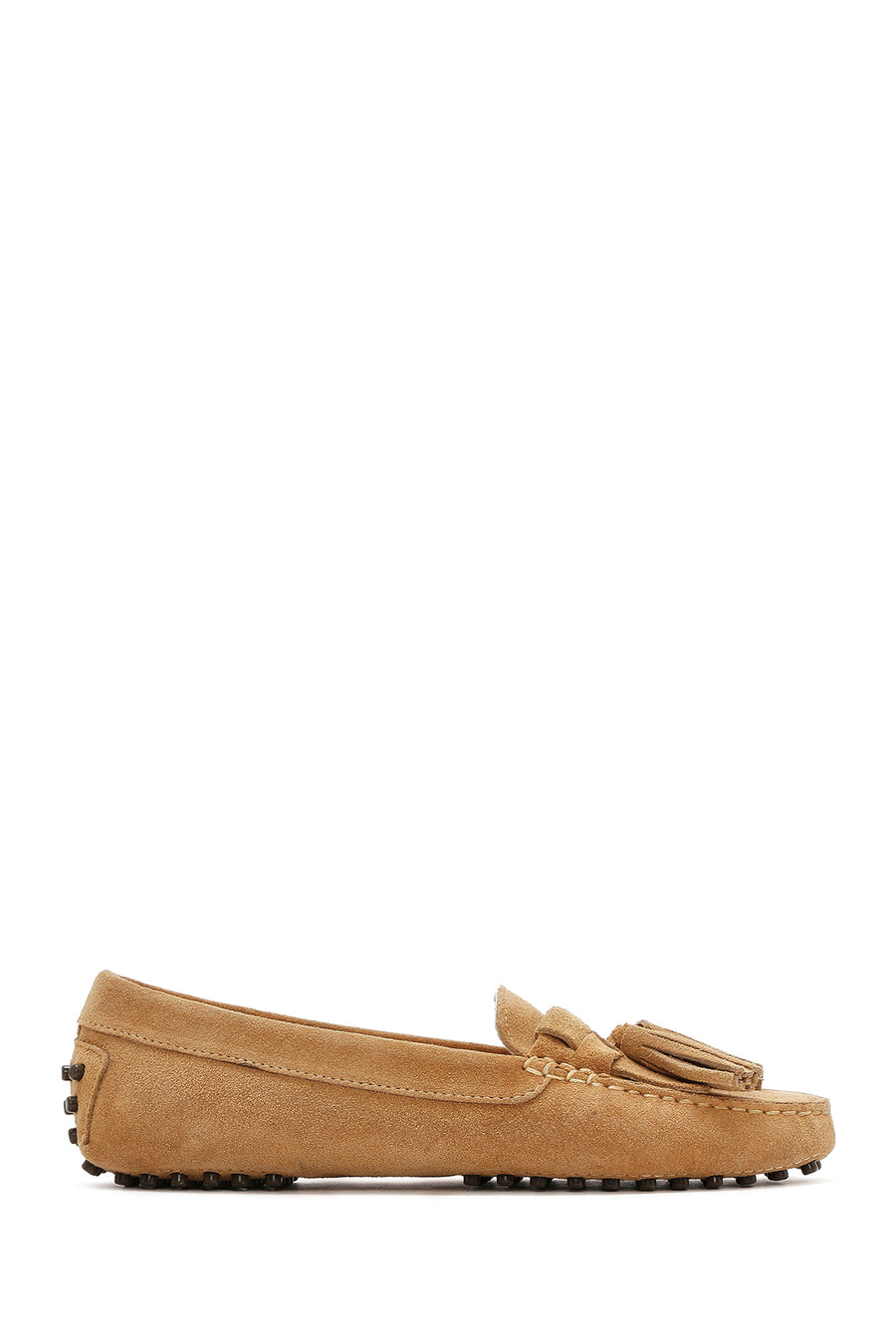 Kadın Camel Püsküllü Süet Deri Loafer 26PFD290510 | Derimod