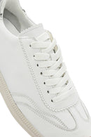Women's White Lace-Up Leather Sneaker | Derimod