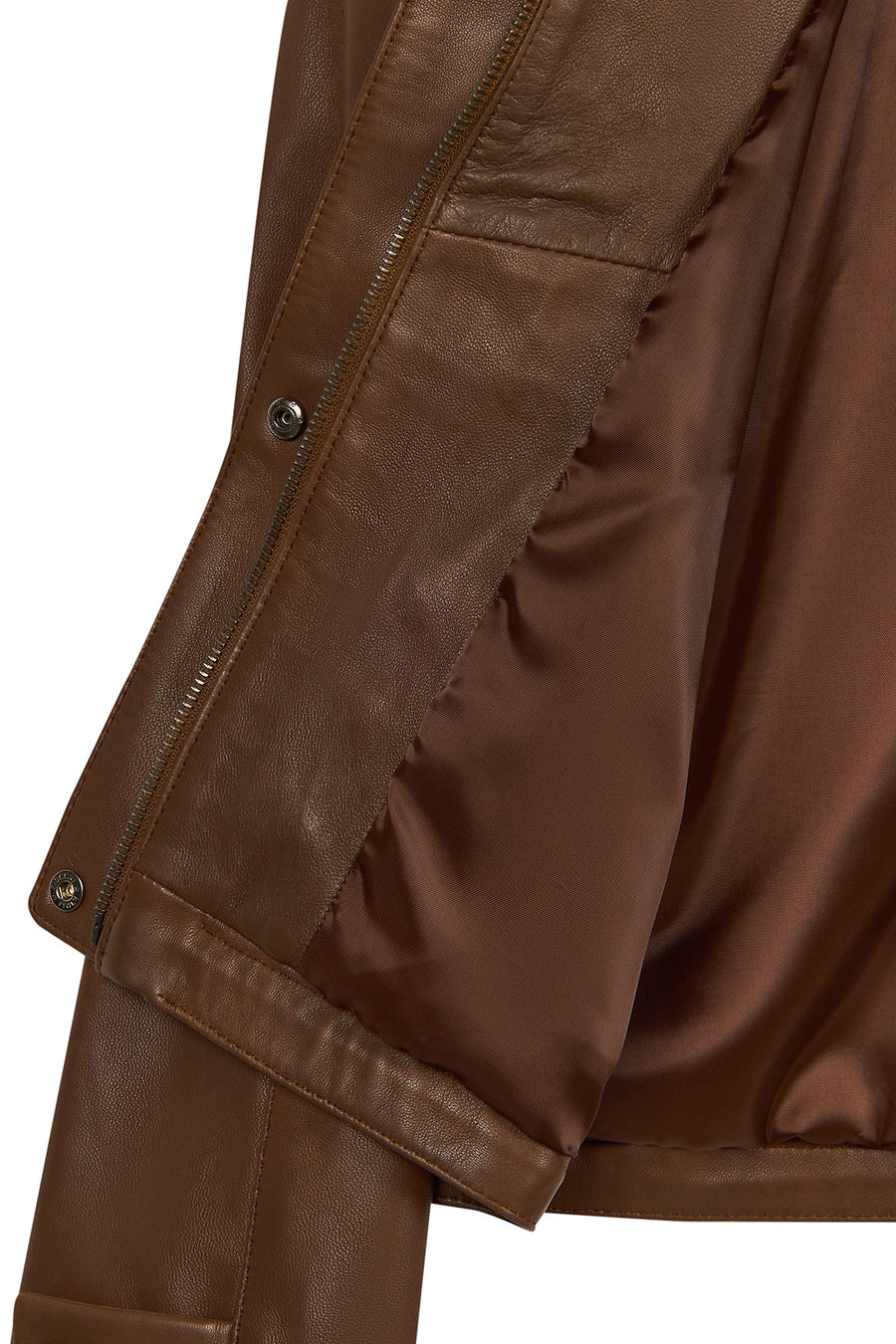 Vera Woman Brown Oversize Leather Jacket