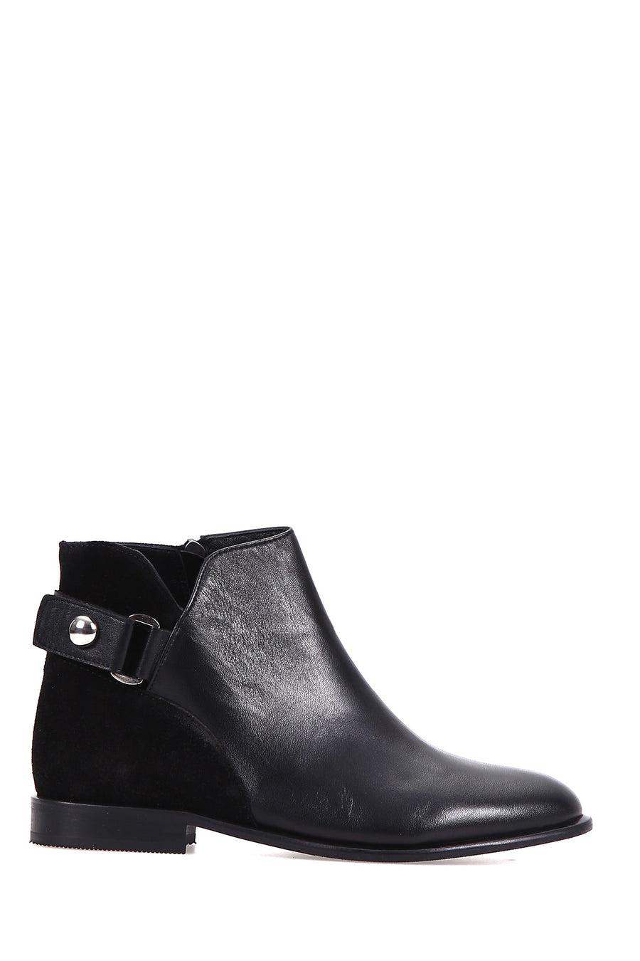 Black Belted Women's Leather Boots 18WFD148914 | Derimod