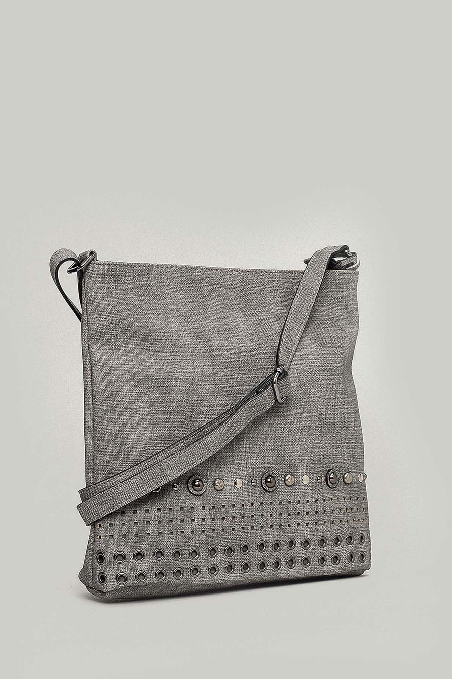 Women's Crossbody Bag with Staple Detail