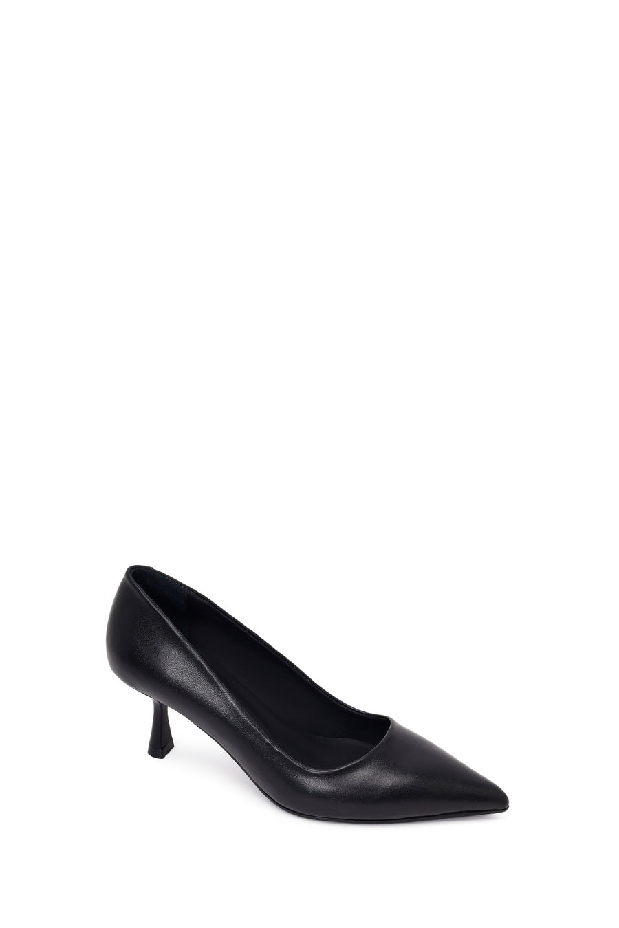 Woman Black Thin-Heeled Leather Stiletto