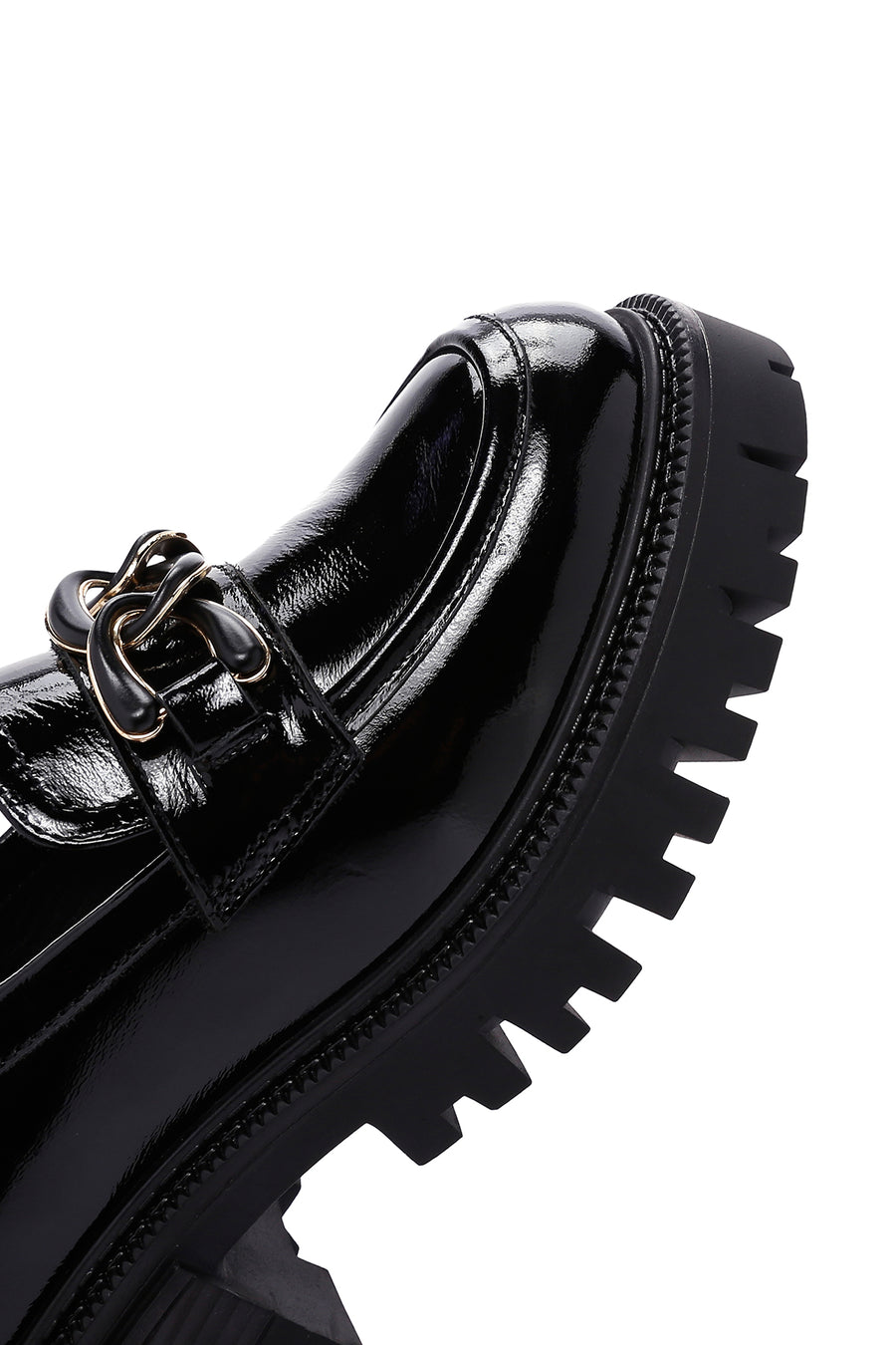 Women's Black Buckle Detailed Leather Masculine Loafer