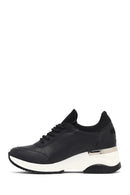Kadın Siyah Bağcıklı Dolgu Topuklu Sneaker | Derimod