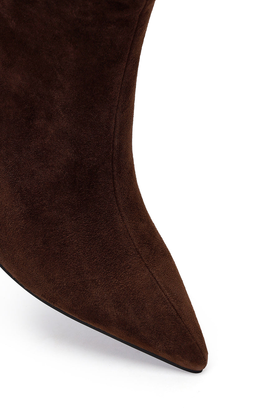 Woman Brown Thin-Heeled Suede Boots