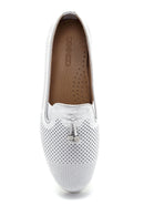 Women's Leather Glitter Detailed Loafer | Derimod