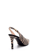Women's Zebra Pattern Heeled Shoes | Derimod