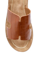Women's Crocodile Pattern Slippers | Derimod
