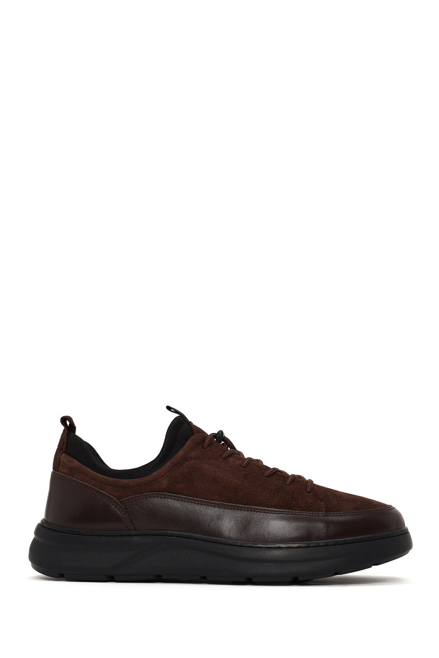 Erkek Kahverengi Bağcıklı Kalın Tabanlı Deri Sneaker WM660010DK | Derimod