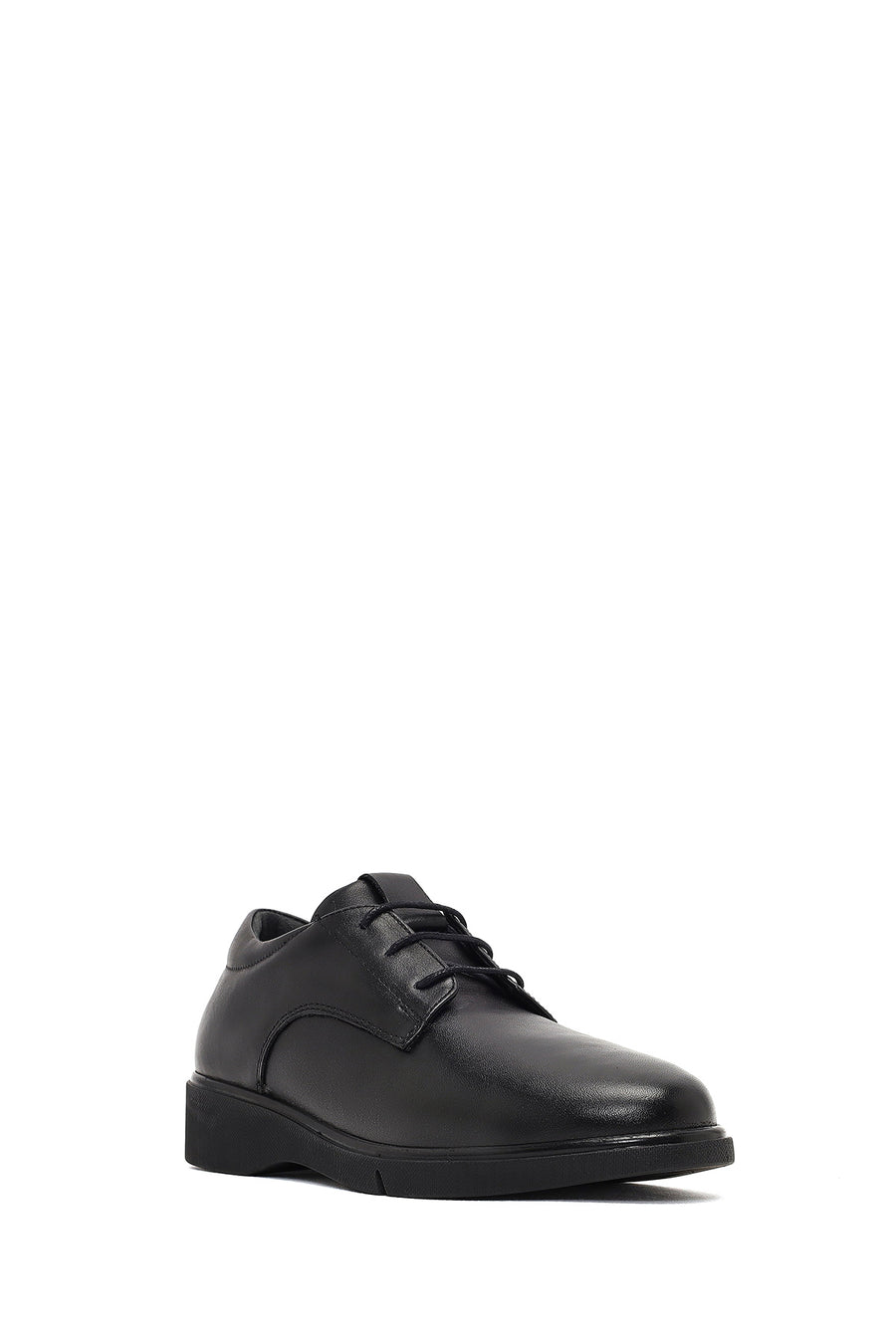 Women's Black Lace-up Leather Masculine Shoe