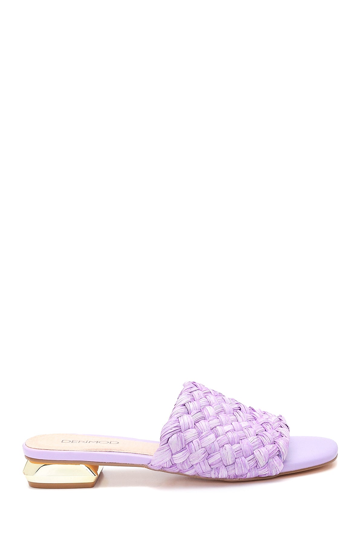 Women's Purple Straw Flat Slippers 22SFD4420M7 | Derimod