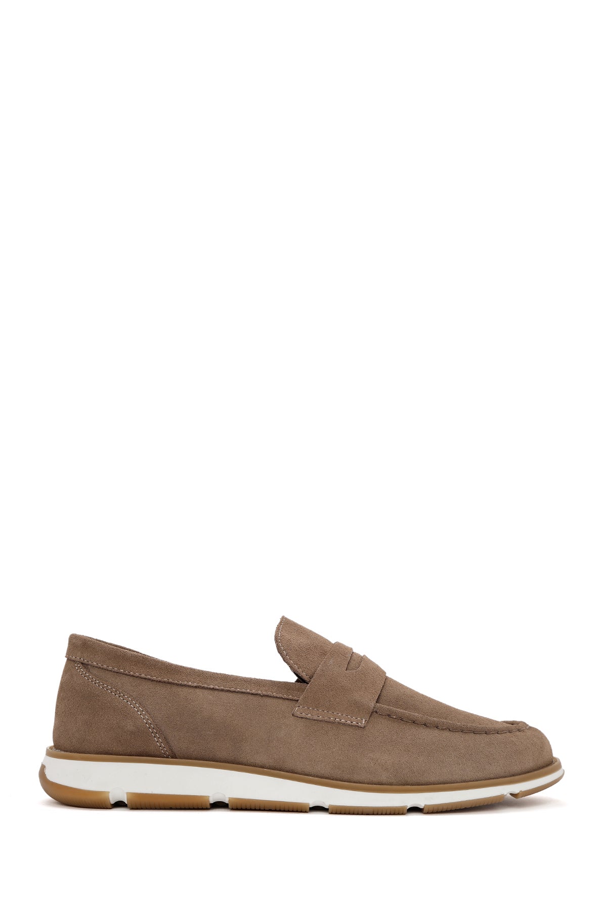 Erkek Vizon Süet Deri Casual Loafer 25SFD680610 | Derimod