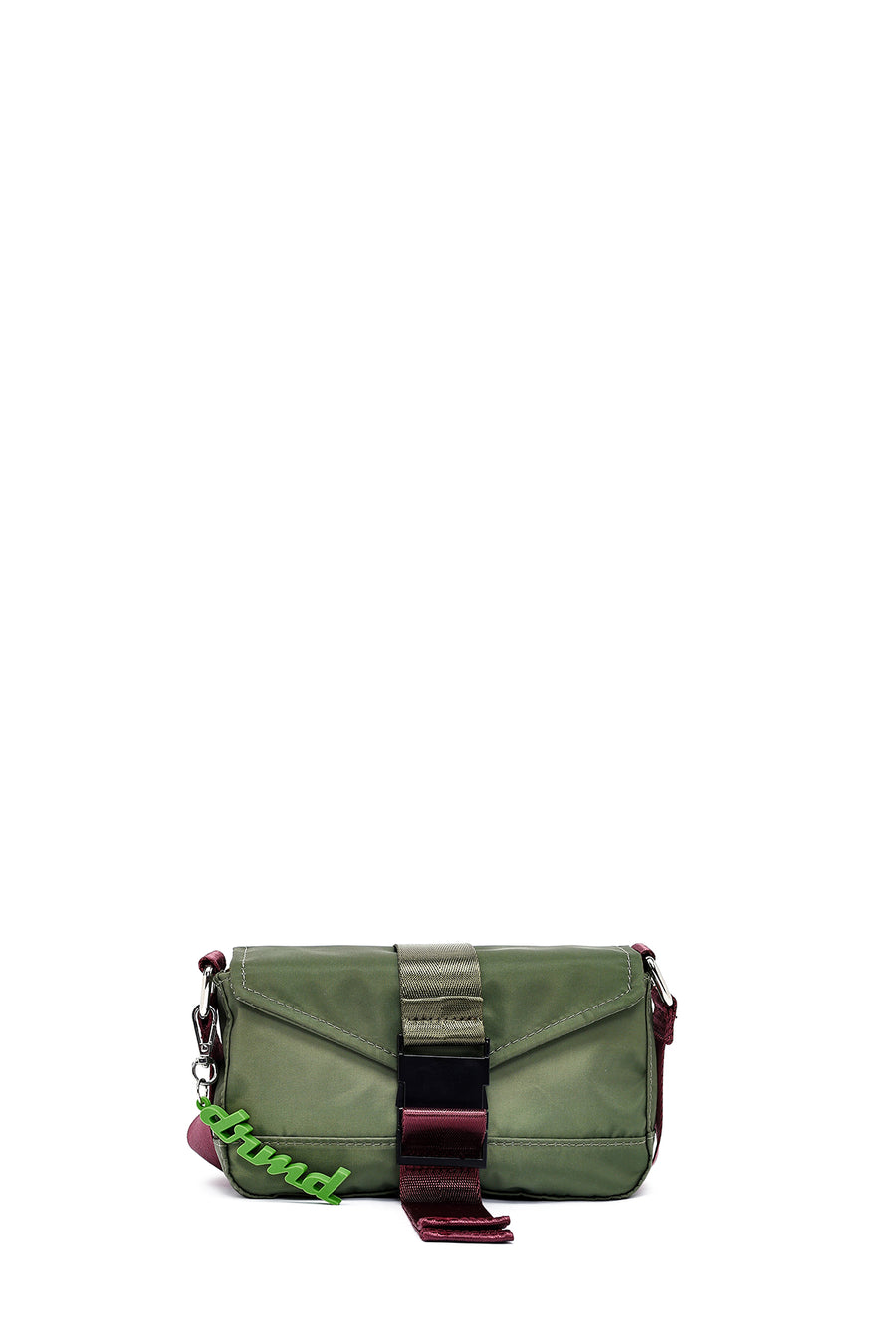 Women's Green Long Strap Mini Fabric Crossbody Bag