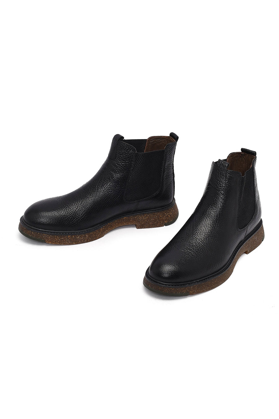 Male Black Leather Chelsea Boots