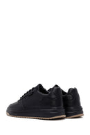 Erkek Siyah Bağcıklı Deri Sneaker | Derimod