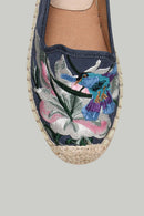 Blue Embroidered Women's Espadrille | Derimod