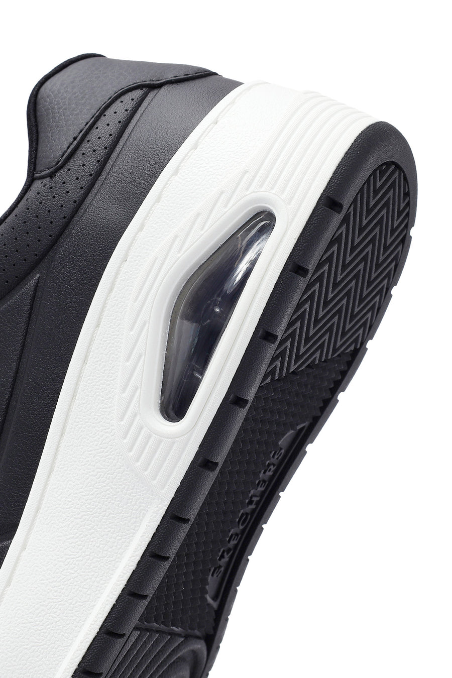 Skechers Erkek Siyah Uno Court Bağcıklı Kalın Tabanlı Sneaker