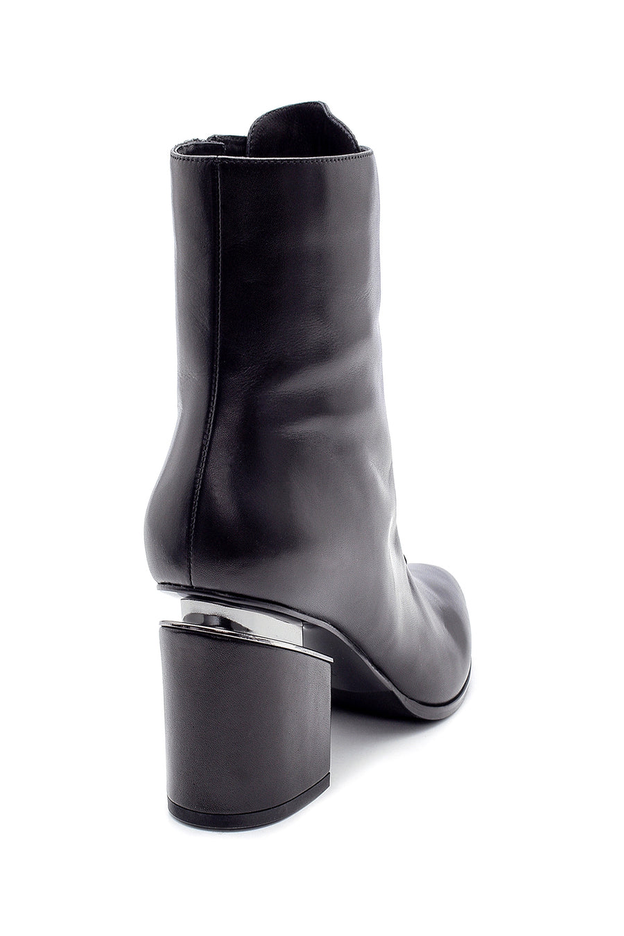 Women's Leather Heel Detailed Boots