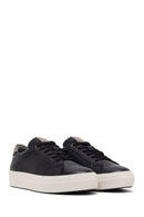 Woman Black Lace-Up Leather Sneaker | Derimod