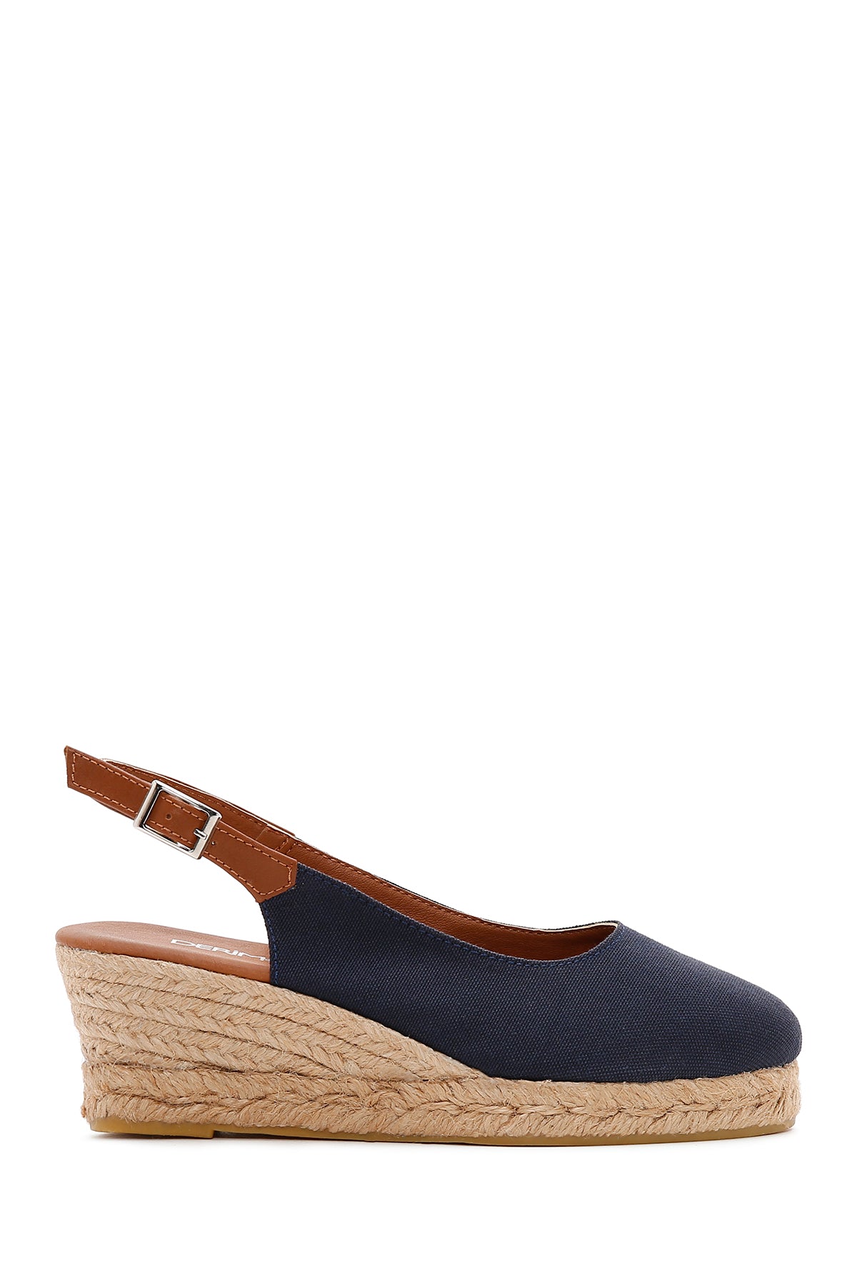 Women's Navy Blue Wedge Heel Espadrille 23SFD20606F | Derimod