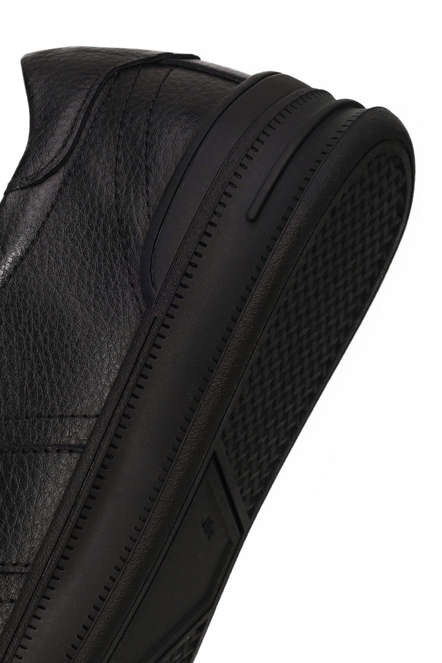 Erkek Siyah Bağcıklı Deri Sneaker
