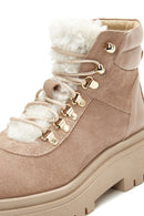 Women's Powder Suede Leather Lace Up Boots | Derimod