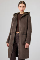 Fiorentini Women Brown Reversible Hooded Teddy Coat | Derimod