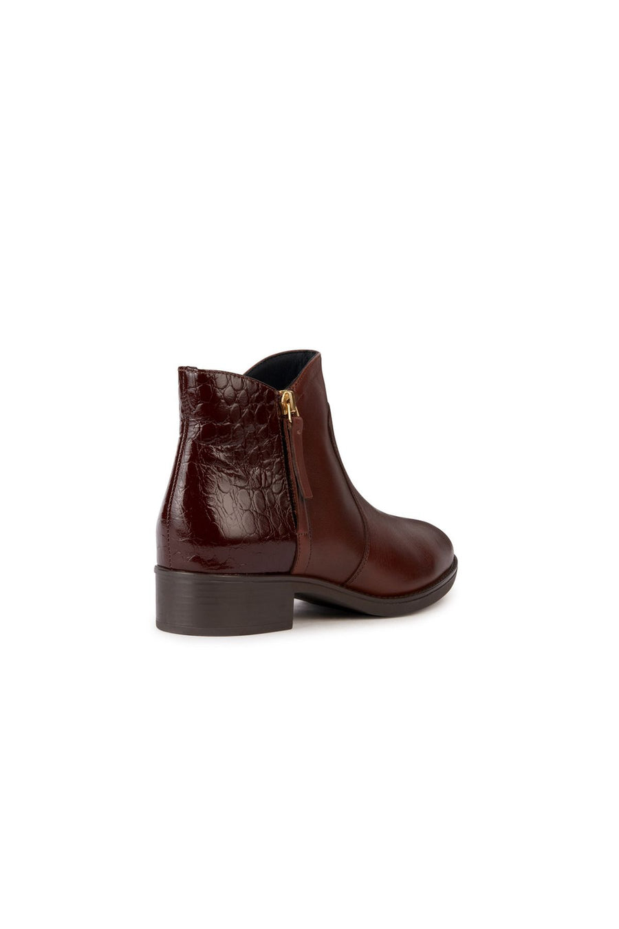 Geox Women's Brown Felicity Zippered Heeled Leather Boots