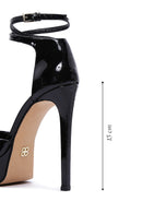 Woman Black Ankle Buckled Platform High-Heeled Patent Leather Leather Shoes | Derimod