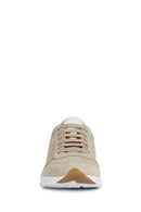 Geox Women's Beige Sukie Lace-Up Fabric Sneaker | Derimod
