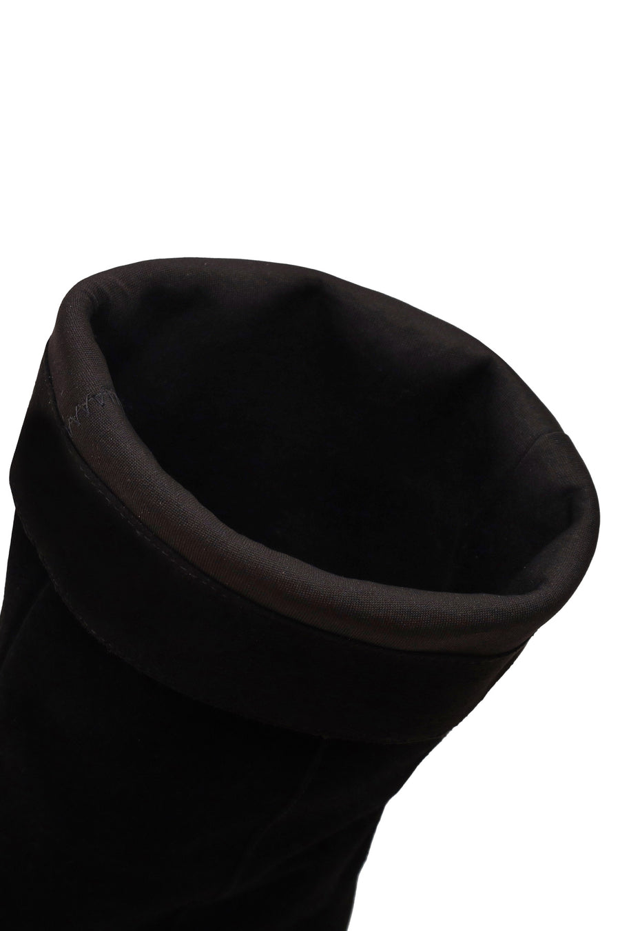 Woman Black Short Thin-Heeled Suede Short Boots