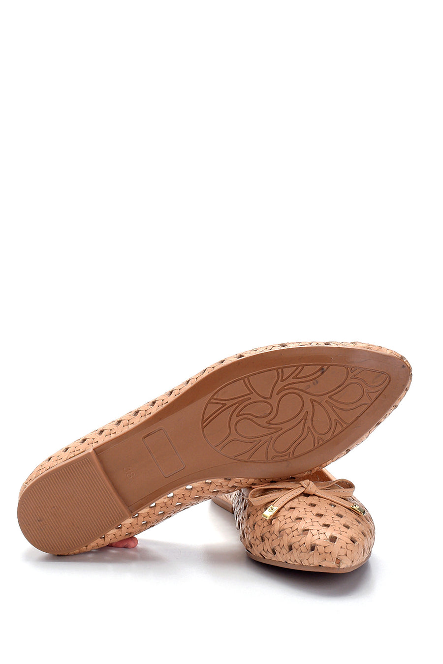 Women's Leather Printed Ballerinas