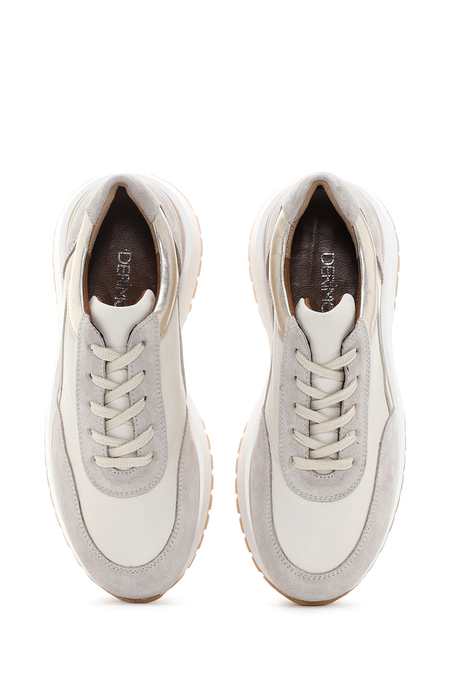Women's Beige Leather Suede Detailed Sneaker